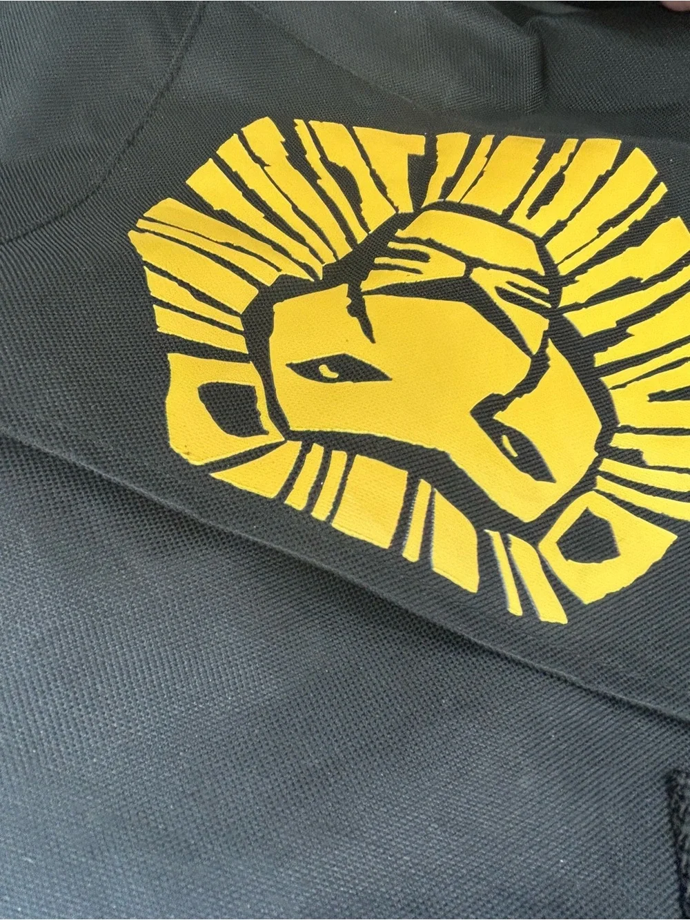 Disney Black Tote Bag with Yellow Lion Graphic